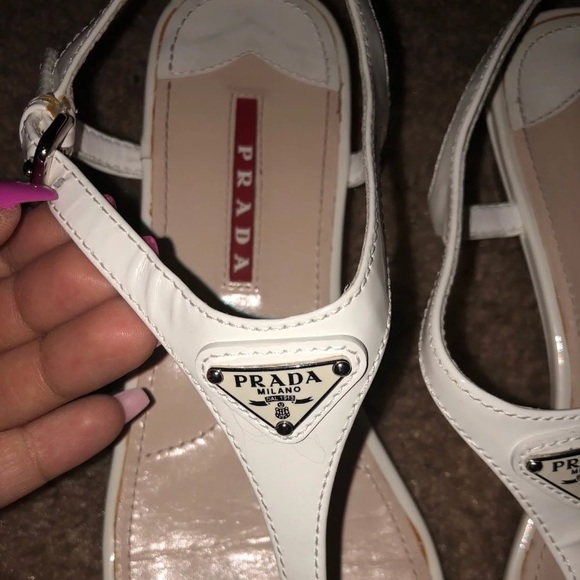 White Prada Sandals - Picture 2 of 6